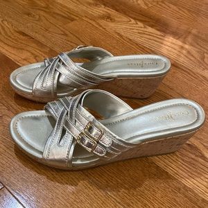 Cole Haan metallic wedges, size 7.5
